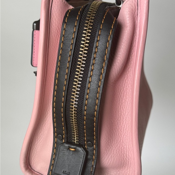 Coach 1941 Rogue 25 Bag Pink Colorblock Snakeskin Exotic Detail Handle - Picture 5 of 14